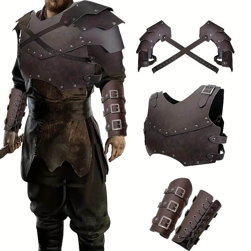 medieval double pauldron leather chest - Temu